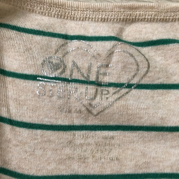 One Step Up 3/4 Sleeve Raglan Cotton Striped Shirt - Picture 10 of 16